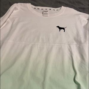 PINK MINT TO WHITE OMBRE PULLOVER